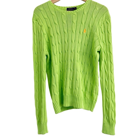 Polo Ralph Lauren Aruba Lime Cable Knit Sweater NWT XL - Picture 8 of 8